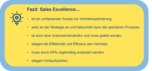 Zusammenfassung des Fazits zum Thema Sales Excellence